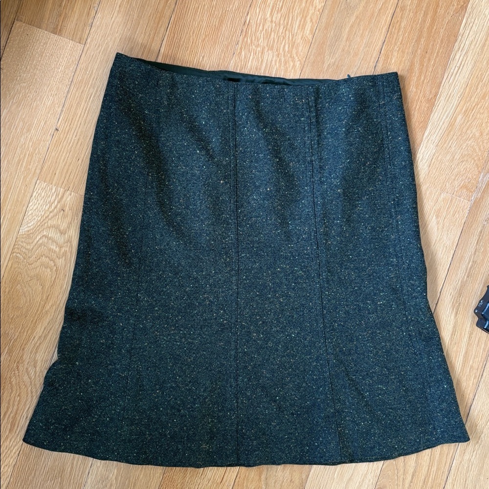 Theory Dark Green A-Line Skirt